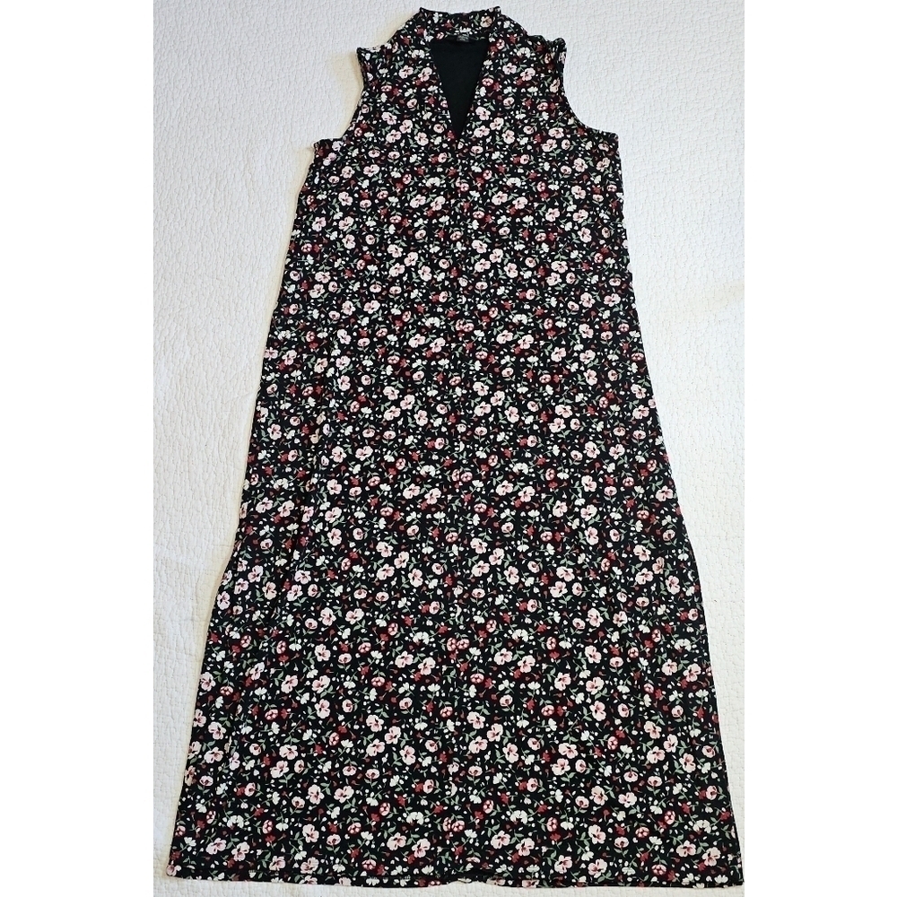 J. Jill Floral Wearever Sleeveless Midi Dress